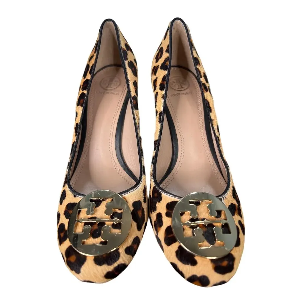 Tory Burch Women’s Ocelot Leopard Calf Hair Pumps Size US 7